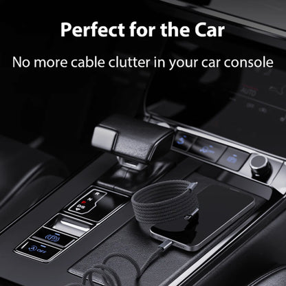 Magnetic retractable data cable