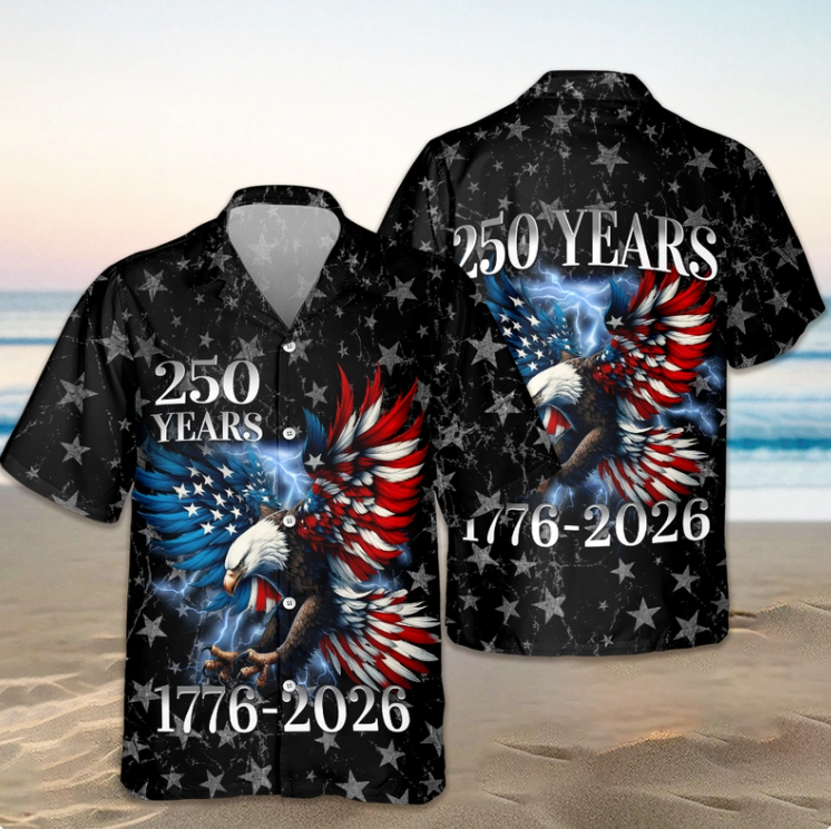 Personalized 250th Anniversary Eagle Patriotic American Hawaiian Shirts