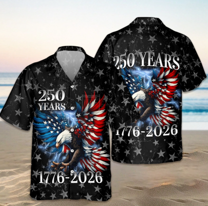 Personalized 250th Anniversary Eagle Patriotic American Hawaiian Shirts
