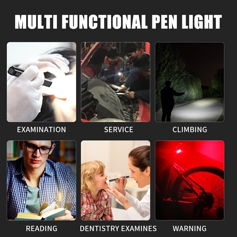 6-in-1 Magnetic EDC Penlight | Rechargeable Inspection & Auto Work Light with LED Display