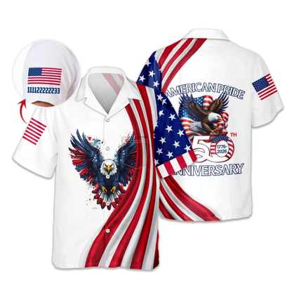 Custom Name American Pride Patriotic 250th Anniversary Eagle Hawaii Shirt