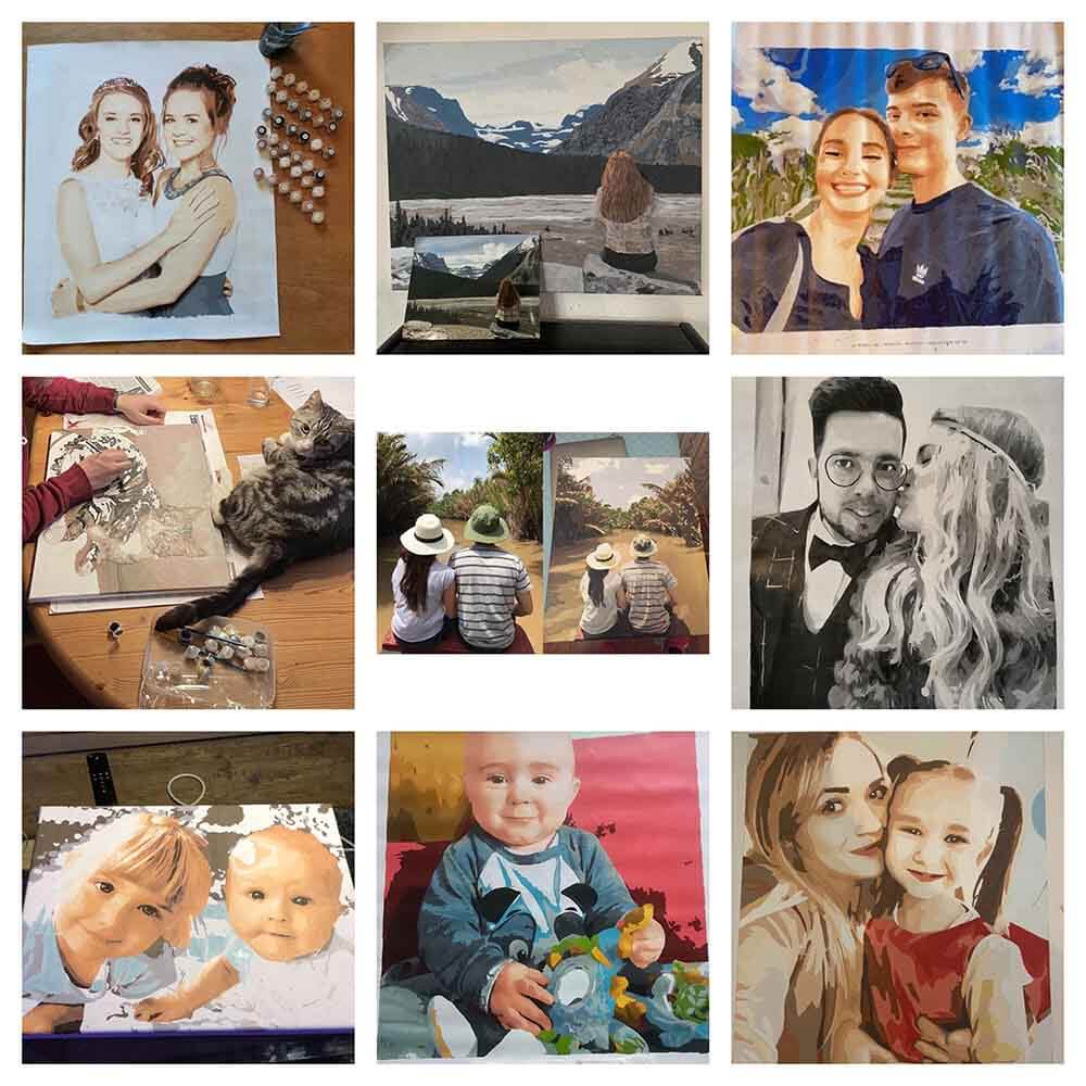 🎨 Custom Photo Paint by Numbers Kit | 12" x 16" (30x40cm) with Easy DIY Wooden Frame