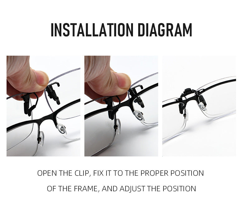 Photochromic Progressive Multifocal Clip-On Reading Glasses | Anti-Blue Light & Flip-Up Lenses