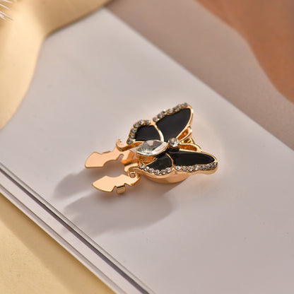 ✨ 3D Crystal Butterfly Cufflinks for Women | Elegant Rhinestone Shirt Collar Pin & Cuff Studs