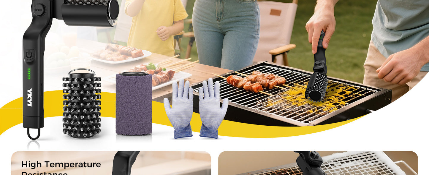 The Ultimate BBQ Companion: Rechargeable Electric Rotary Grill Scrubber