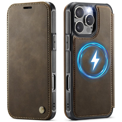 Premium Leather Wallet Folio Case with MagSafe for iPhone 16 Pro Max