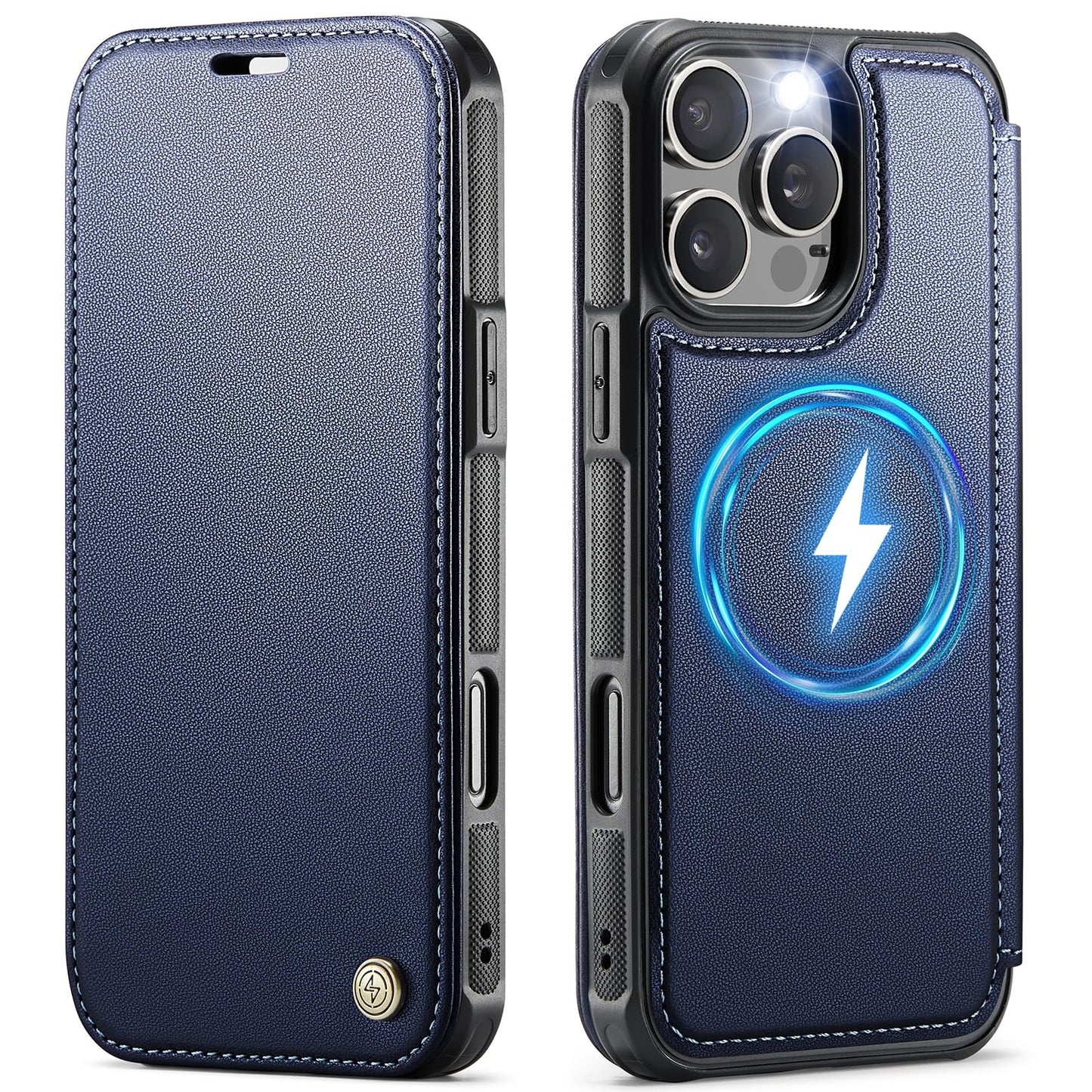 Premium Leather Wallet Folio Case with MagSafe for iPhone 16 Pro Max