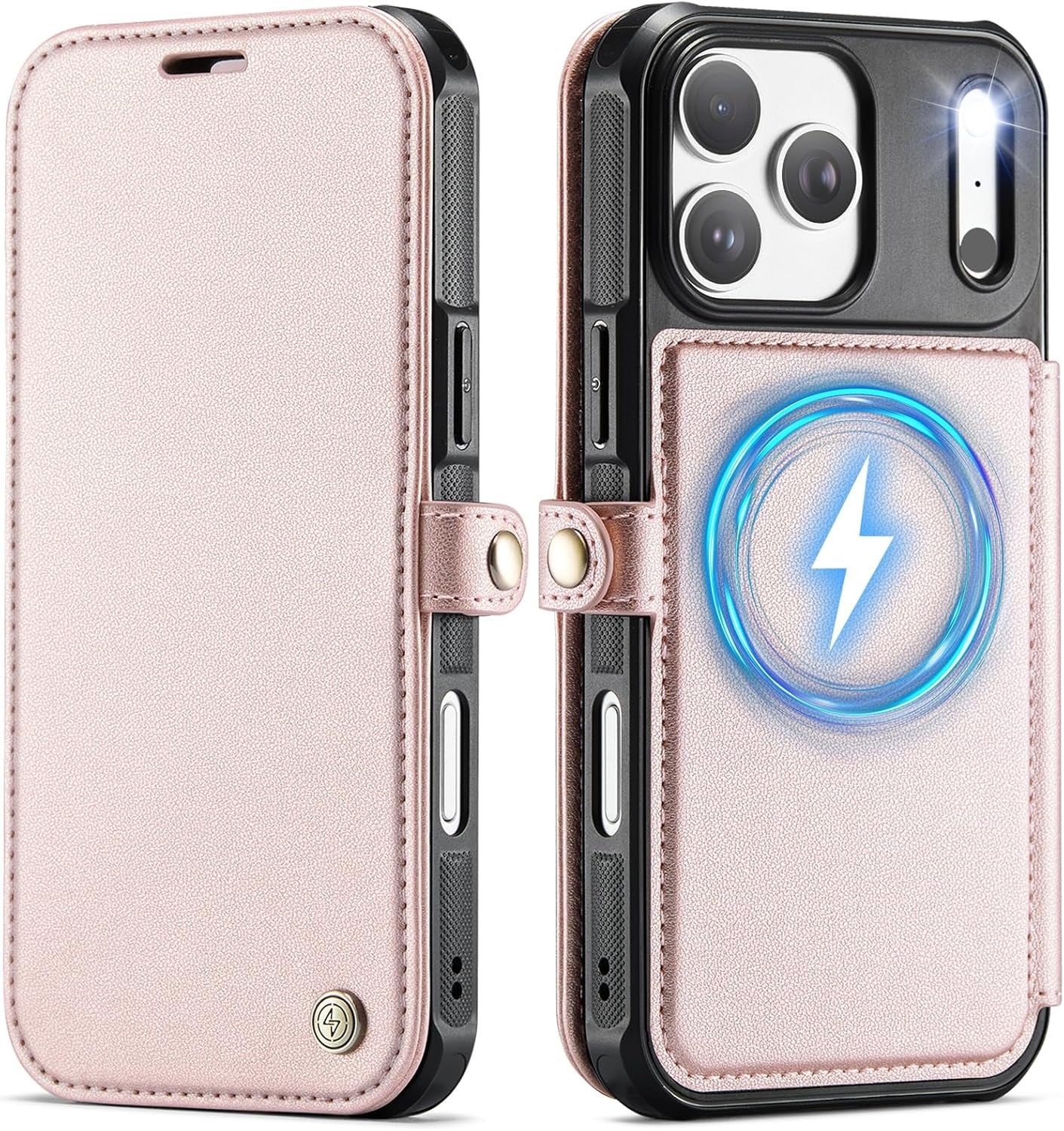 Premium Leather Wallet Folio Case with MagSafe for iPhone 16 Pro Max