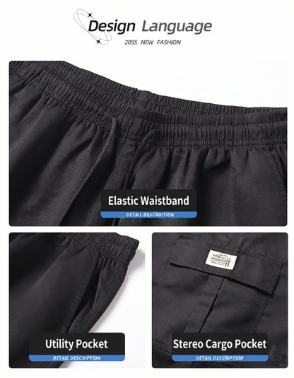 50% Off！Men’s Summer Quick‑Dry Cargo Shorts Loose Fit Knee Length