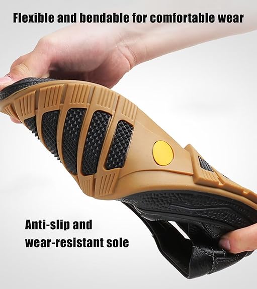 🎁50% OFF🎁Men’s Closed Toe Shock Leather Sandals – Comfort Meets Craftsmanship