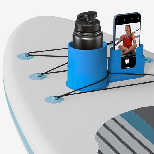 🌊 Universal SUP & Kayak Drink Holder | Waterproof PVC Bungee Mount Carrier for Phone & Drinks