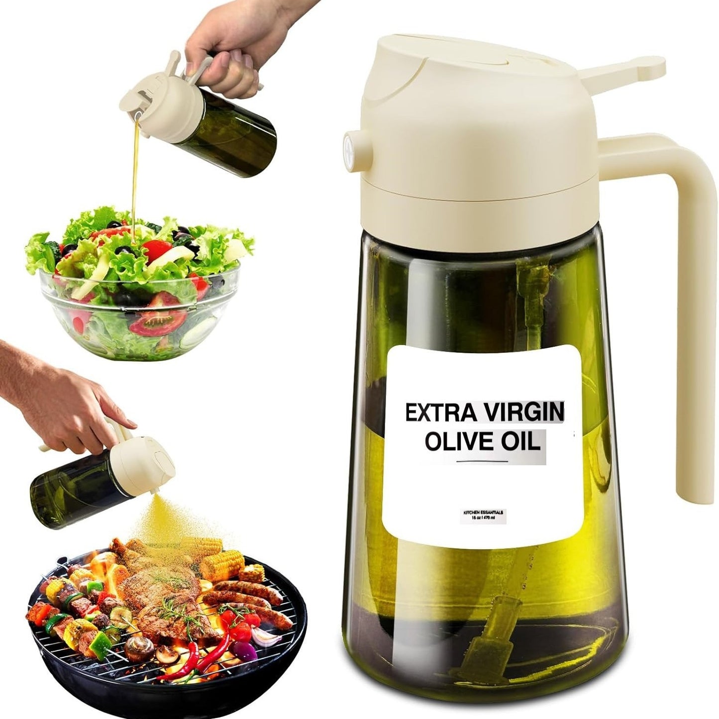 💕2 in 1 Glass Oil Sprayer & Dispenser