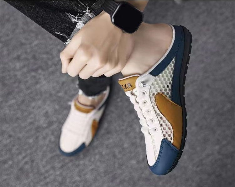 Men's Mesh Breathable Half Slippers
