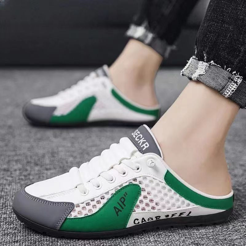 Men's Mesh Breathable Half Slippers