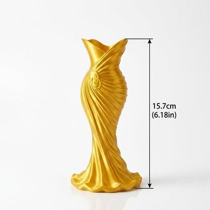 Elegant 3D Printed Sculptural Vase | Modern Draped Silhouette Centerpiece for Home Decor