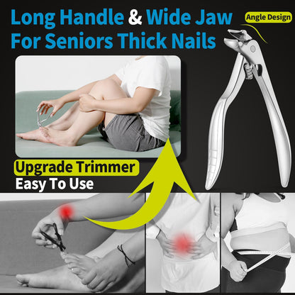 🏆35K+ SOLD! 🥳✂️ Black Curved Nail Clipper – Ergonomic & Easy for Seniors 🖤🎖️