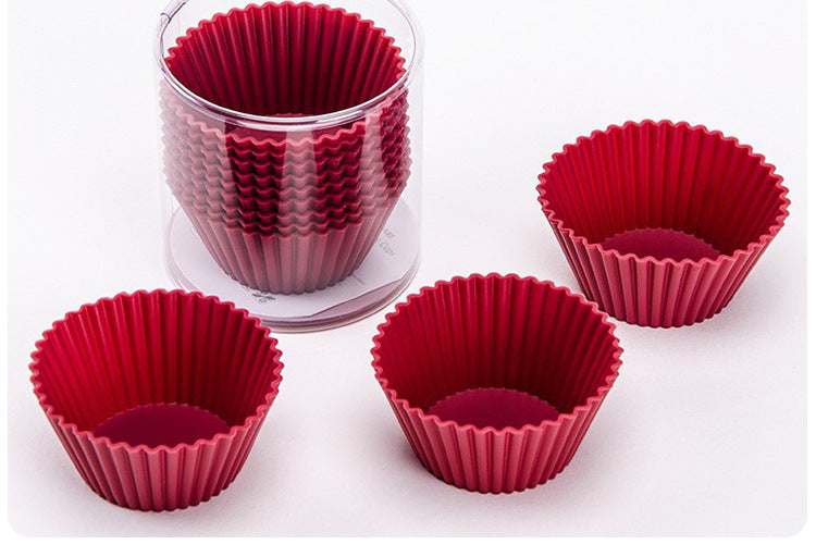 Multi-Purpose Silicone Egg Poachers & Baking Muffin Liners (Classic Red)