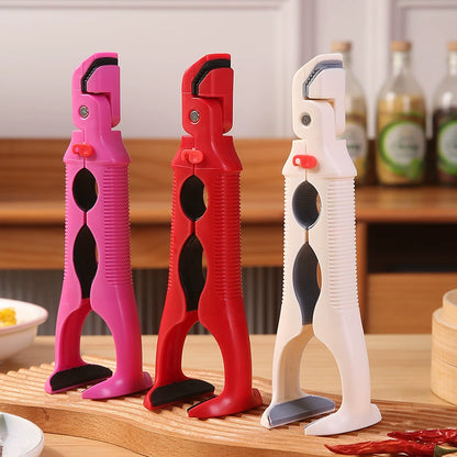 Three-in-one anti-scald and anti-slip kitchen heatproof tray and bowl holder gadget