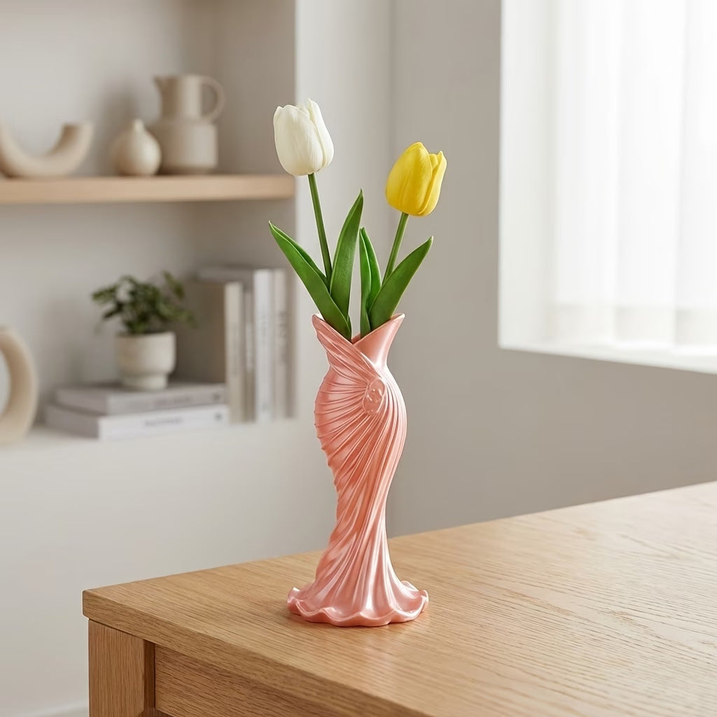 Elegant 3D Printed Sculptural Vase | Modern Draped Silhouette Centerpiece for Home Decor