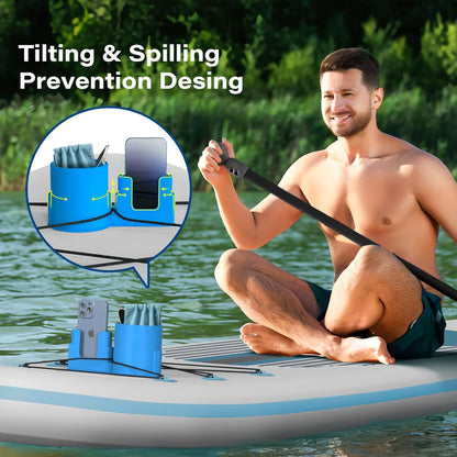 🌊 Universal SUP & Kayak Drink Holder | Waterproof PVC Bungee Mount Carrier for Phone & Drinks