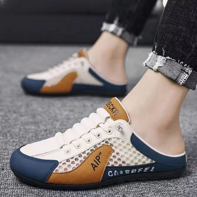 Men's Mesh Breathable Half Slippers