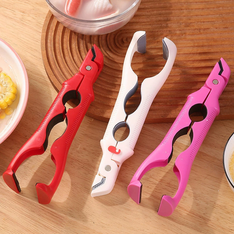 Three-in-one anti-scald and anti-slip kitchen heatproof tray and bowl holder gadget