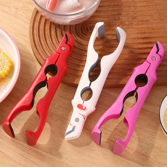 Three-in-one anti-scald and anti-slip kitchen heatproof tray and bowl holder gadget