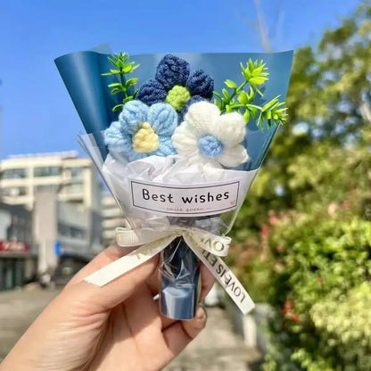 ✨ Handmade Crochet Mini Flower Bouquet | Eternal Floral Gift & Emotional Support Decor