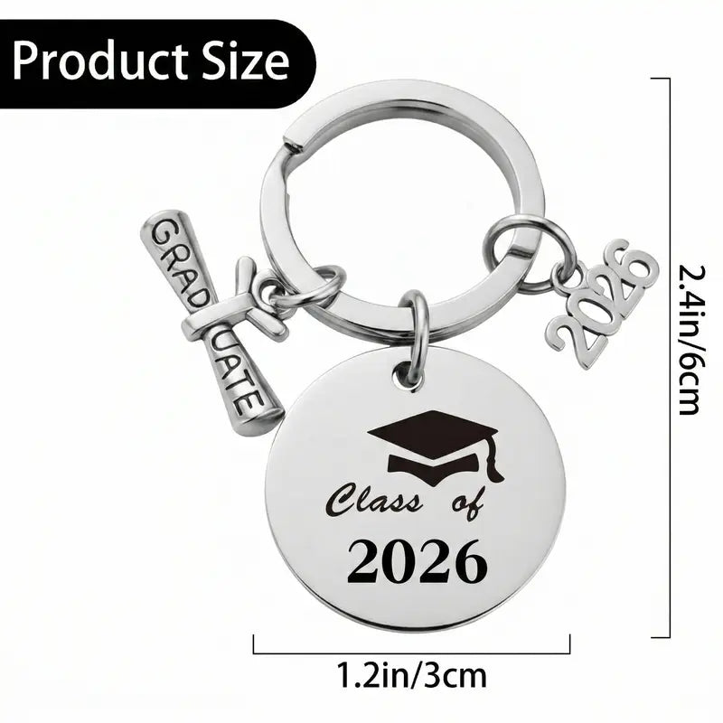Class of 2026 Graduation Keychain Gift Set (Set of 3) - Perfect for Daughter, Son, Best Friends, High School & College Grads
