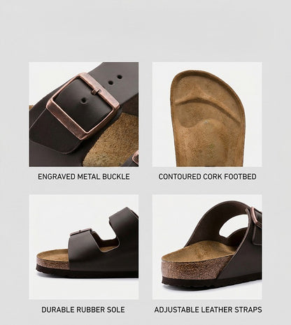 Heritage Crafted Full-Grain Leather Cork Sandals