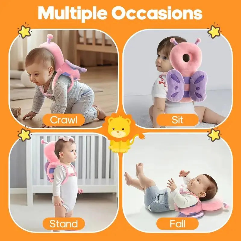 🛡️ Adorable Baby Head Protector Backpack | Anti-Fall Safety Cushion for Walking & Crawling