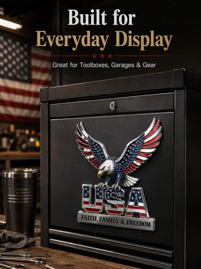 ★USA Faith, Family & Freedom★ Metal Emblem