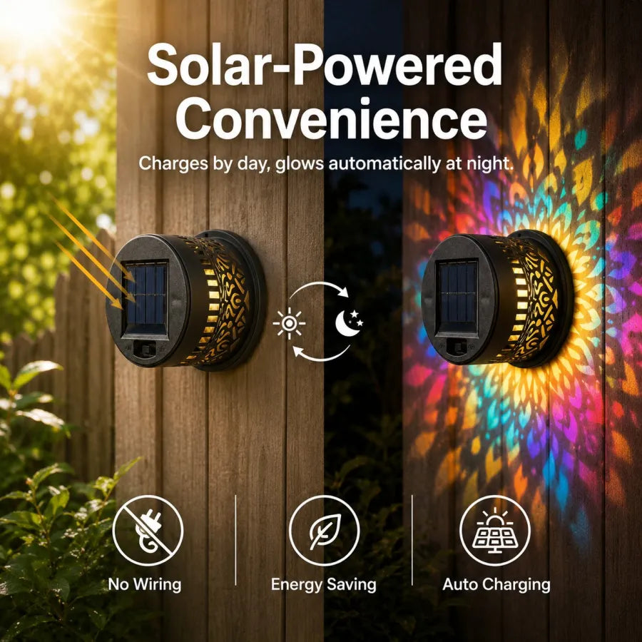 🔥Limited 50% OFF🔥Solar Mandala Projector Light Patio Ambient Decor