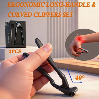 🏆35K+ SOLD! 🥳✂️ Black Curved Nail Clipper – Ergonomic & Easy for Seniors 🖤🎖️