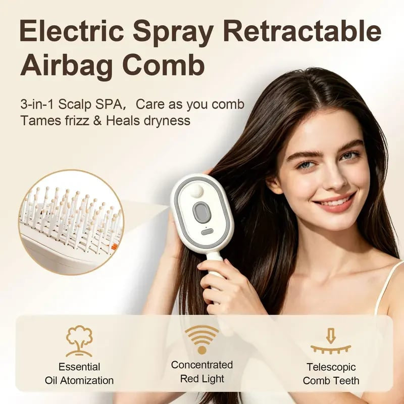 ⏰Final 3 Hours: Only $32.99🎉Electric Spray Air Cushion Massage Comb