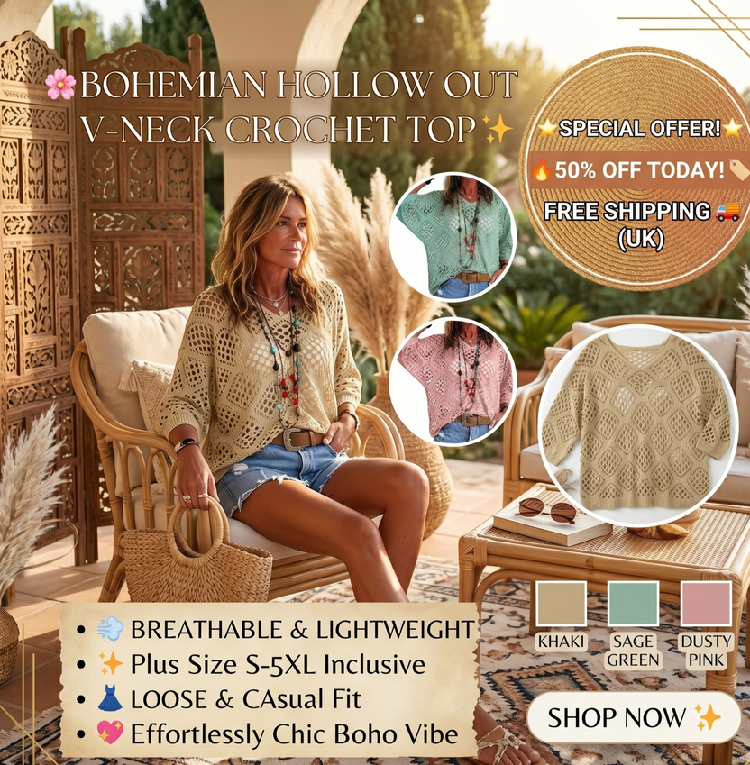 🐚 Limited Offer: 50% OFF | Bohemian Summer Crochet Pullover - Your Essential Beach Layer 🌊