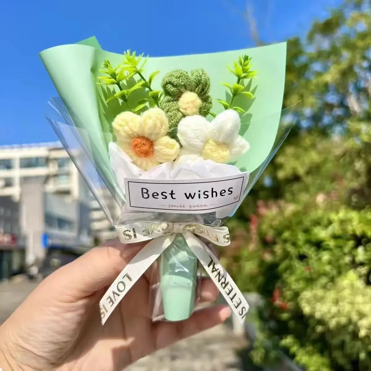 ✨ Handmade Crochet Mini Flower Bouquet | Eternal Floral Gift & Emotional Support Decor