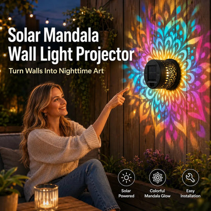 🔥Limited 50% OFF🔥Solar Mandala Projector Light Patio Ambient Decor
