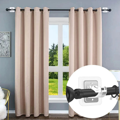 A set of 20PCS Curtain Rod Brackets with Clips,Transparent Drapery Hooks,Rod Hanging,Adjustable Rods Holder,Multipurposefor Curtain Rod Hooks for Livingroom Bathroom Kitchen Bedroom Toilet Apartment