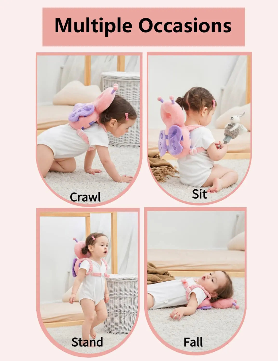 🛡️ Adorable Baby Head Protector Backpack | Anti-Fall Safety Cushion for Walking & Crawling