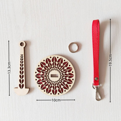 Portable Wooden Yarn Holder with Wrist Strap | Tangle-Free Yarn Spinner & Dispenser for Knitting & Crochet