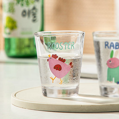 Kawaii Glass Shot Cups | Cute Cartoon Mini Glasses for Soju, Sake & Espresso