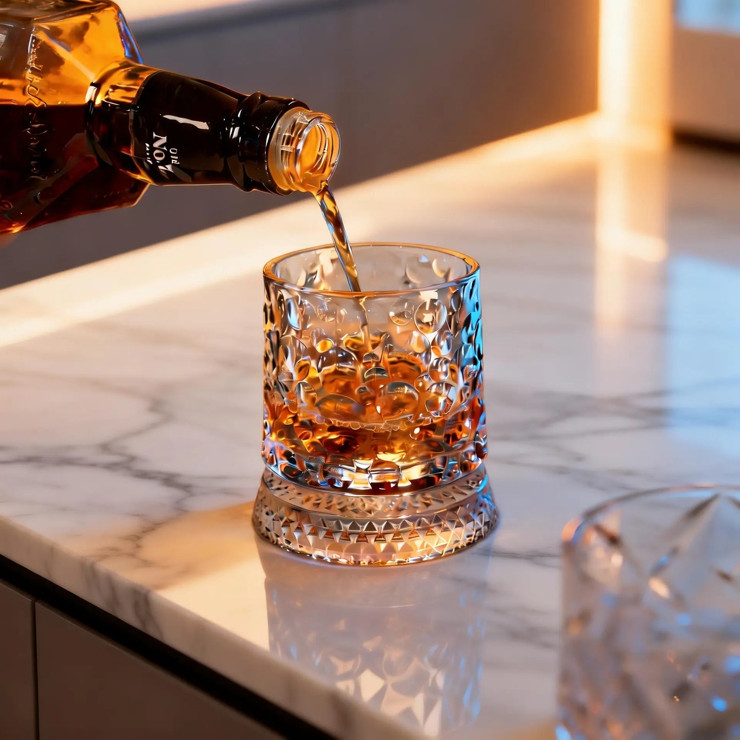 Luxury 360° Spinning Whiskey Glass | Star-Cut Heavy Tumbler for Tasting & Stress Relief