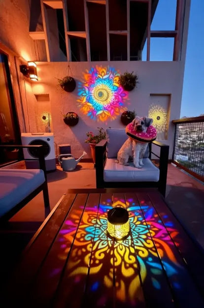 🔥Limited 50% OFF🔥Solar Mandala Projector Light Patio Ambient Decor