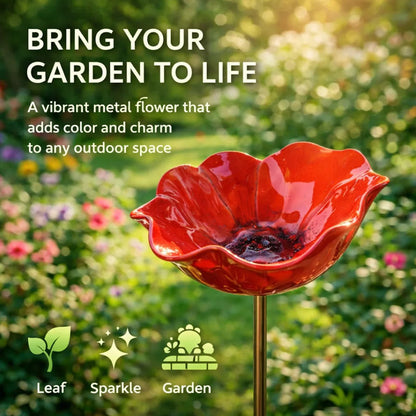 💖🌹Handmade Metal Flower Garden Stake🐦