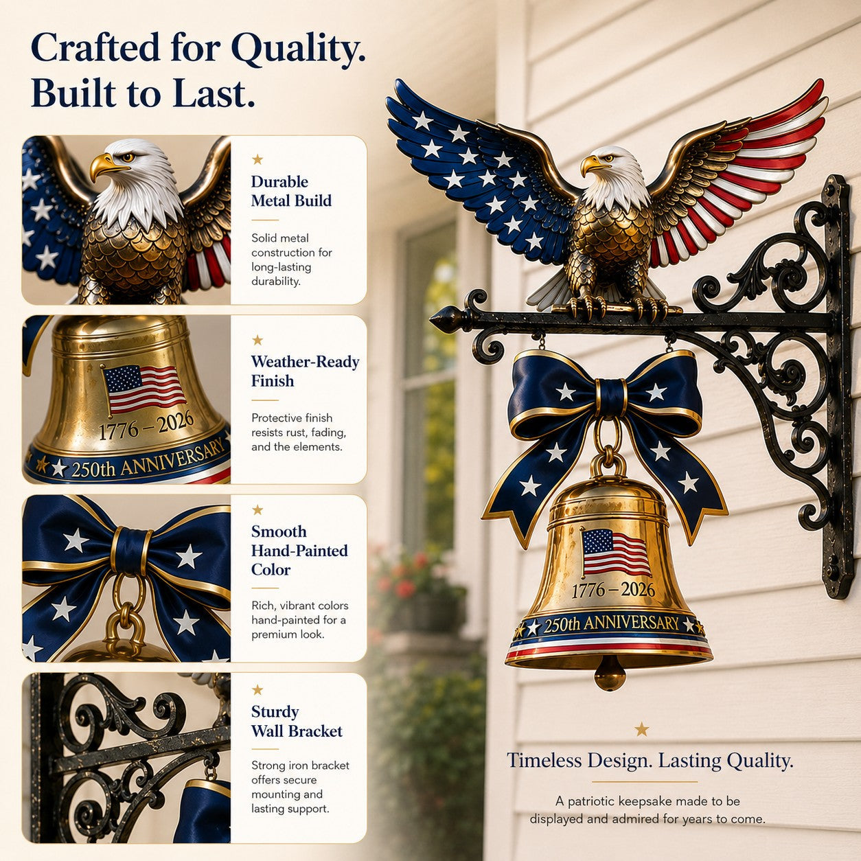 🔔 Ring in the Semiquincentennial: 1776-2026 "Spirit of Liberty" Eagle Bell