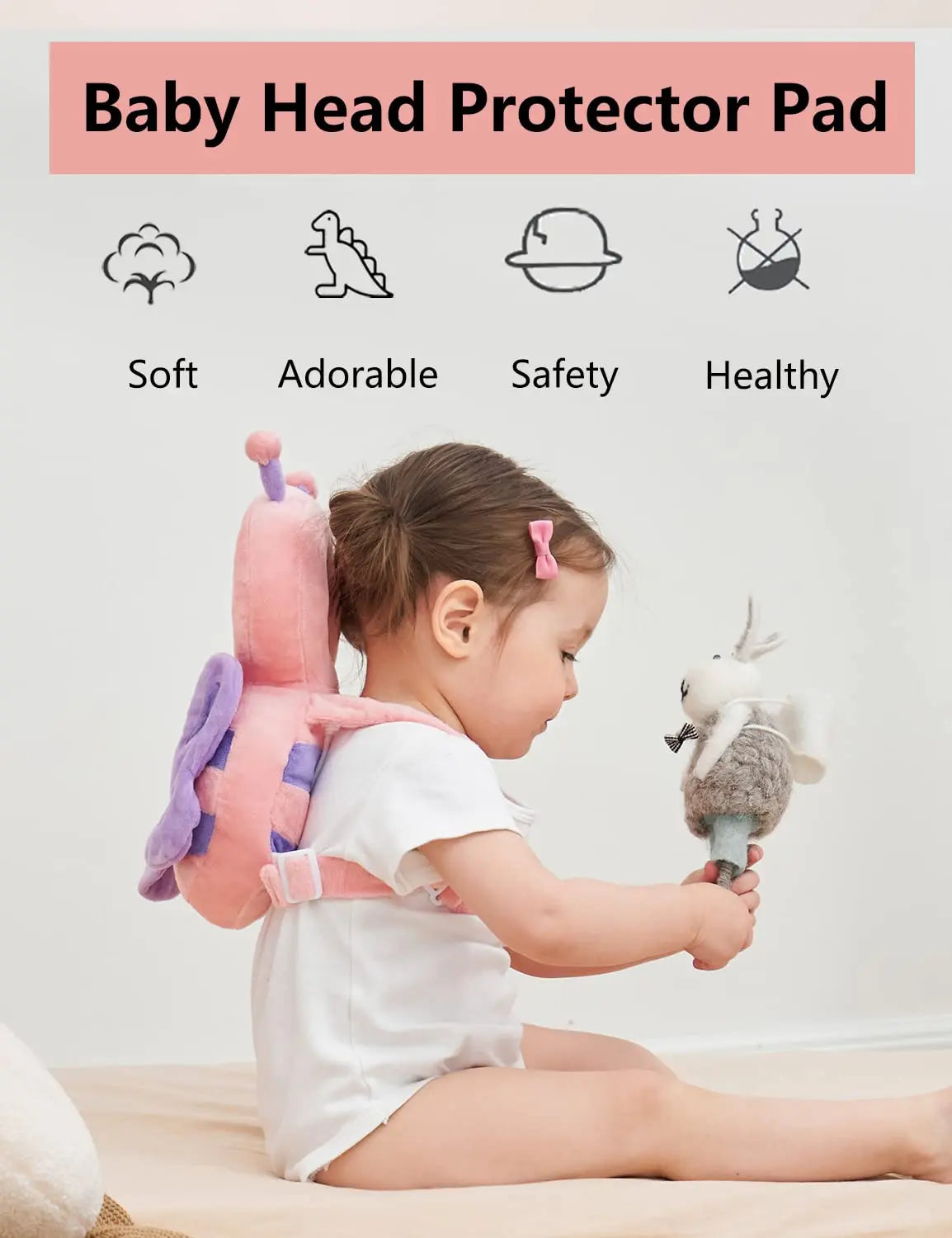 🛡️ Adorable Baby Head Protector Backpack | Anti-Fall Safety Cushion for Walking & Crawling