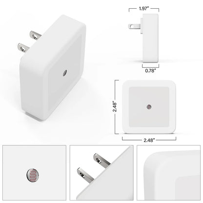 6-Pack Smart Sensor Night Lights – Warm White Plug-in LED for Nursery, Stairs & Hallways