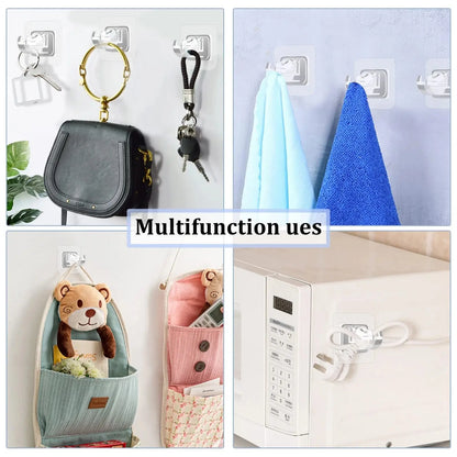 A set of 20PCS Curtain Rod Brackets with Clips,Transparent Drapery Hooks,Rod Hanging,Adjustable Rods Holder,Multipurposefor Curtain Rod Hooks for Livingroom Bathroom Kitchen Bedroom Toilet Apartment