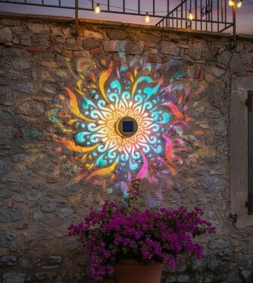 🔥Limited 50% OFF🔥Solar Mandala Projector Light Patio Ambient Decor